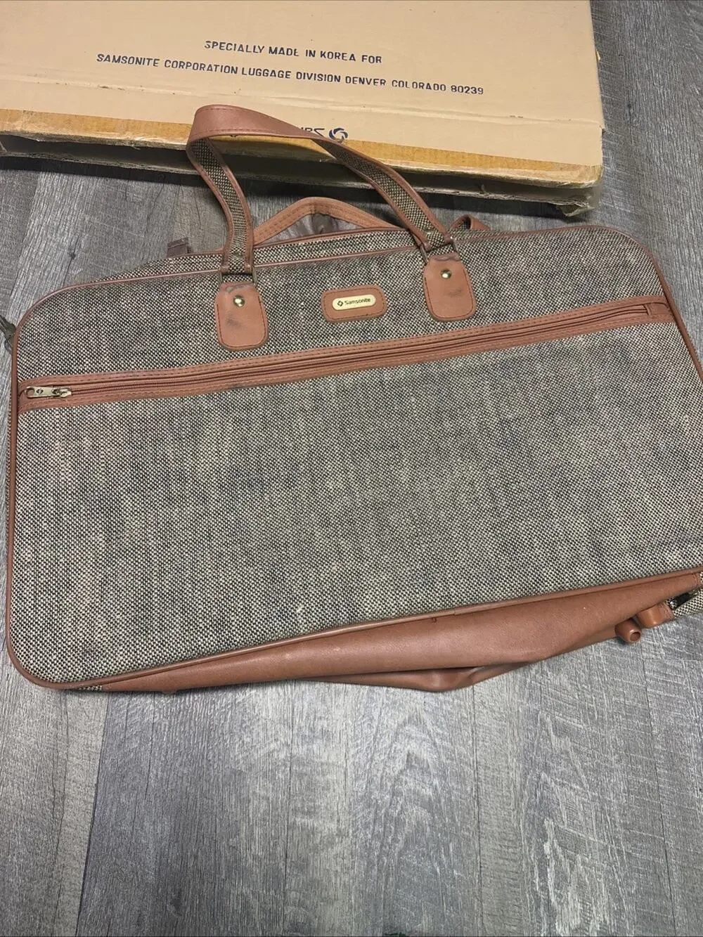 NEW Vintage Samsonite Tweed Suitcase Special Collection Luggage Travel Case